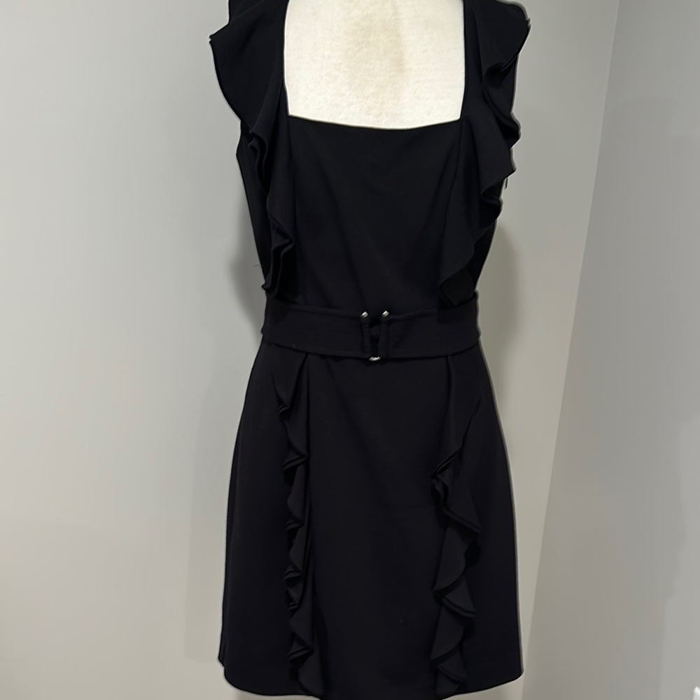 Laundry By Shelli Segal Black Ruffle Mini Dress